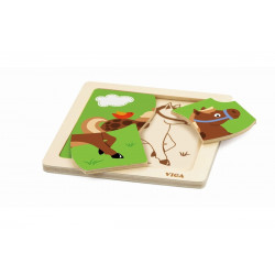 Dřevěné puzzle 4 dílky - kůň