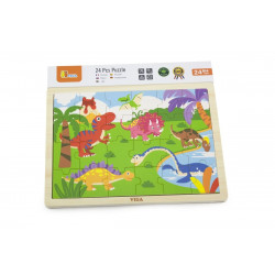  Dřevěné puzzle 16 dílků - dinosauři
