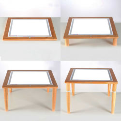 Světelný panel + dřevěný stůl