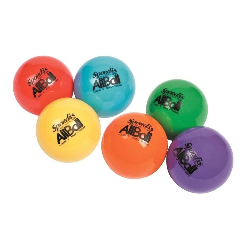 ALL Ball SET 6 ks barevných gumových míčků 7,6 cm