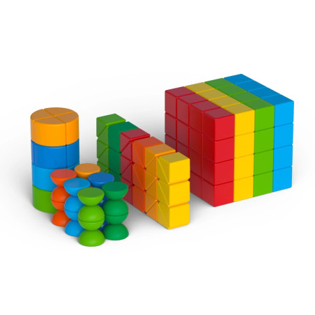 GEOMAG Magicube Tvary 140 dílů, 24 karet, magnetická stavebnice