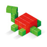 GEOMAG Magicube 4 barvy v boxu, 64 dílů, magnetická stavebnice
