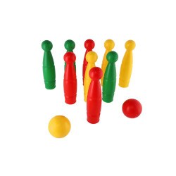 Kuželky plast 24cm 9ks+2 míčky v krabici Wader