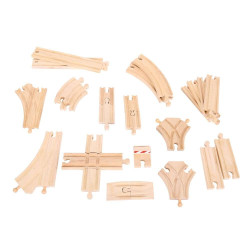Dřevěné koleje vláčkodráhy  - Set 25 dílů