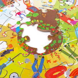 Kulaté podlahové puzzle Čtyří roční období 50 dílků