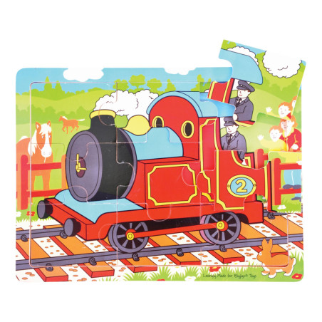 Dřevěné puzzle vlak 9 dílků