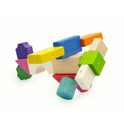 KOOGLO Basic - magnetická dřevěná stavebnice color 50ks