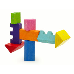 KOOGLO Basic - magnetická dřevěná stavebnice color 50ks