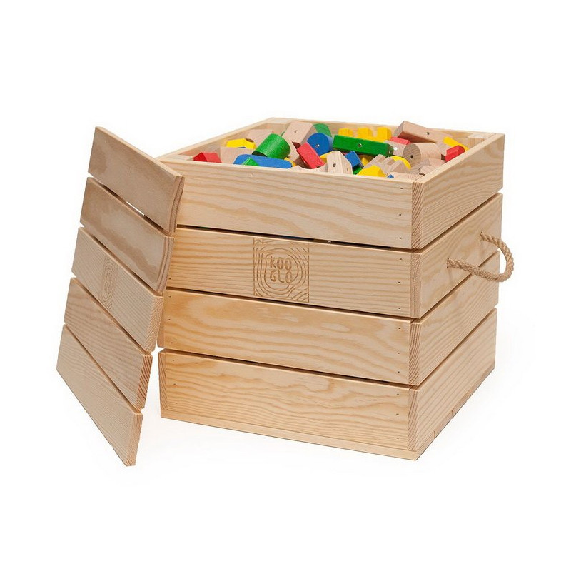 KOOGLO Giga - magnetická dřevěná stavebnice color 300ks