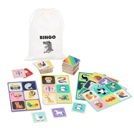 Dřevěné bingo duhová zvířata