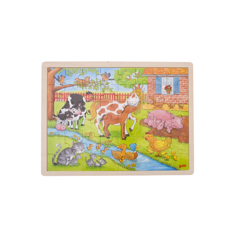 Dřevěné puzzle - život na farmě