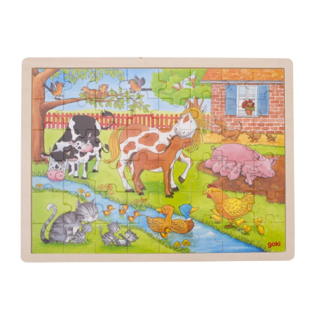 Dřevěné puzzle - život na farmě