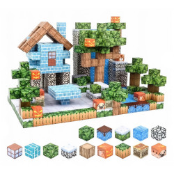 Magnetická stavebnice Minecraft Waterfall nature 100ks