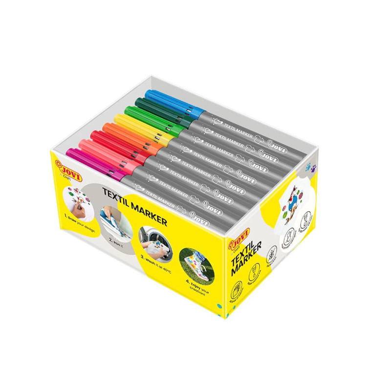 Fixy na textil - ekonomické balení 48ks, 12barev