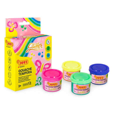 Temperové barvy Glittrové 6 x 55ml + štětec