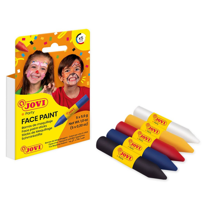 Obličejové barvy 5ks x 5,6g /60mm,∅10mm/ tyčinky