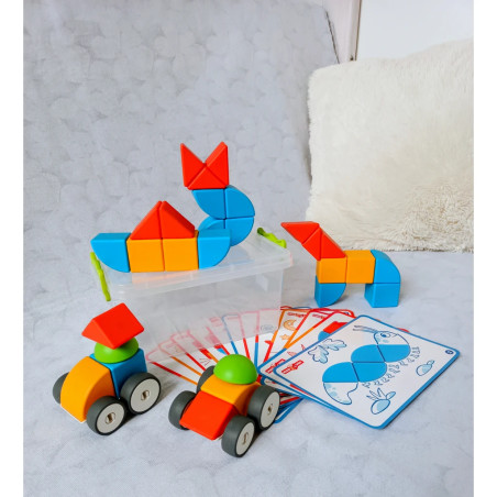 Magicube Tvary Big set 40 dílů, 12 karet, magnetická stavebnice