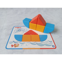 Magicube Tvary Big set 40 dílů, 12 karet, magnetická stavebnice