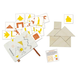 Tangram čtverec - dřevěné hlavolamy do kapsy