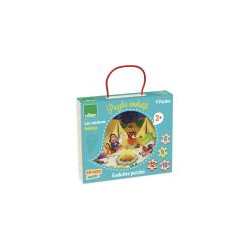 Dřevěné puzzle Dobrodružství 4v1