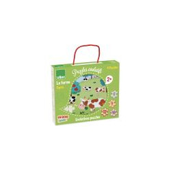 Dřevěné puzzle Farma 4 v 1