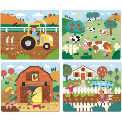 Dřevěné puzzle Farma 4 v 1