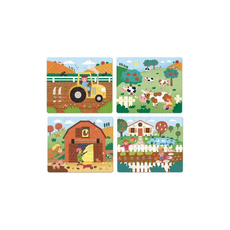 Dřevěné puzzle Farma 4 v 1