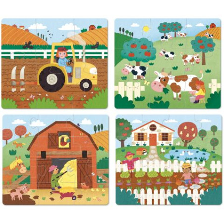 Dřevěné puzzle Farma 4 v 1