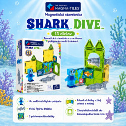 Magnetická stavebnice MAGNA-TILES Potápění se žraloky, 13 dílů