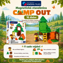 Magnetická stavebnice MAGNA-TILES Táboření, 16 dílů