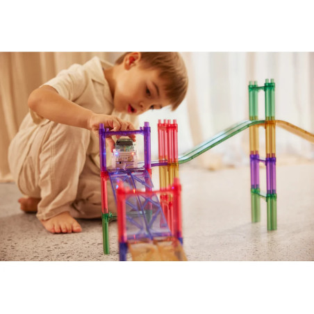 Cleverclixx – Magnetická závodní dráha Pastel – 80 ks
