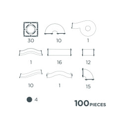 Magnetická stavebnice - Kuličková dráha 100ks