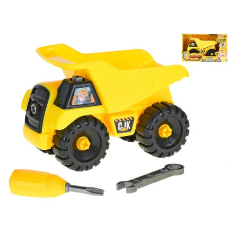 Auto sklápěčka 16cm volný chod šroubovací s doplňky v krabičce