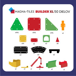 Magna Tiles - Magnetická stavebnice Builder Xl trucks - 50 dílů