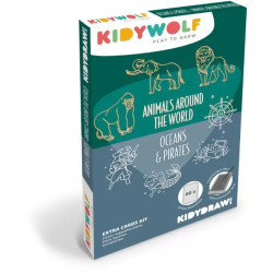 Doplňkové karty Kidywolf Refill Kidydraw Mini - Zvířata z celého světa, oceány a piráti