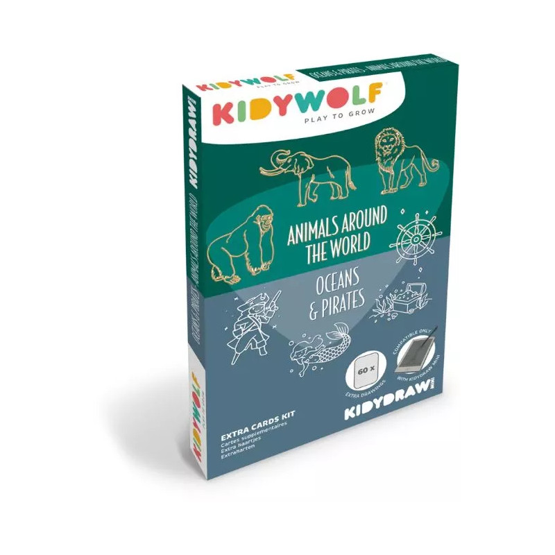 Doplňkové karty Kidywolf Refill Kidydraw Mini - Zvířata z celého světa, oceány a piráti