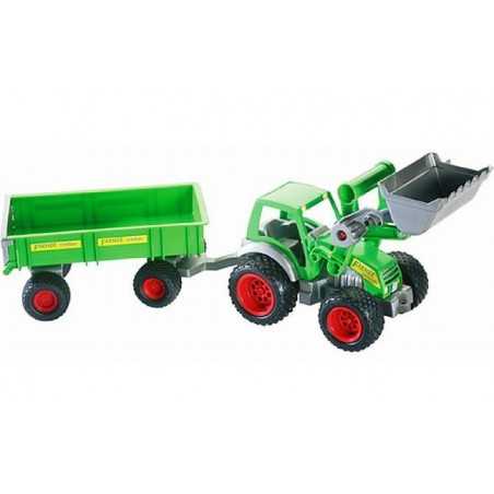 Traktor Farmář s lopatou a přívěsem